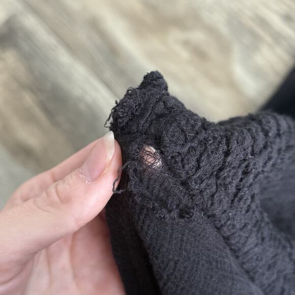 Free People Black Strapless Wide-Leg Jumpsuit Women’s Medium Boho Cotton Romper - Picture 6 of 7